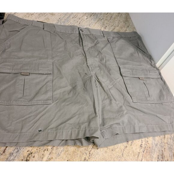 New! St. John's Bay Men Shorts 54 Green Gray Cargo Twill Hiking Button 9" Inseam - Picture 5 of 13